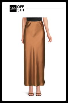 Include This Skirt In Your Wardrobe; It Is Necessary On All Counts—comfort, Style And Effortlessness. Elasticized Waistband Pull-On Polyester & Spandex Machine Wash Made In Usa Size & Fit About 39.25" Long Model Shown Is 5'10" (177cm) Wearing Us Size Small. Womens - W Trend Separates > Saks Off 5th. Renee C.. Color: Caramel. Size: M. Skirt For Wedding Guest, Wedding Guest Skirt, Long Satin Skirt, Satin Maxi Skirt, Satin Maxi, Satin Skirt, Fall Style, Comfort Style, Polyester Spandex