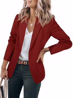 Casual Blazer Women, Outfit Work, Multiple Outfits, Red Blazer, Leisure Time, Business Outfit, Holiday Vacation, Womens Casual, Casual Blazer