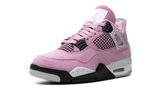 The Air Jordan 4 WMNS "Orchid" definitely looks pretty in pink.  The classic Jordan 4 gets a modern spin with an orchid pink suede upper that is set off with cement details on the AJ4's iconic wings and heel tab. Pink Jordan 4, Orchid Shoes, Retro 4 Jordans, Original Air Jordans, Pink Jordans, Kitty Clothes, Hello Kitty Clothes, Pretty Shoes Sneakers, Pink Things