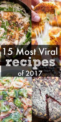 a collage of different types of food with the words 15 most virtual recipes of 2017