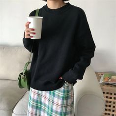 Winter Sweater O-neck Knitted Jumpers Casual Loose Long Sleeve Oversized Pullovers Streetwear JKP3869 Knitted Long Sleeve Sweatshirt, Oversized Knitted Sweatshirt, Vsco Aesthetic Outfits, Casual Knitted Sweater, Loose Long Sleeve, Soft Aesthetic, Vsco Girl, Floral Sweater, Patterned Cardigans