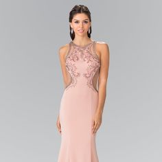 The Elegant Dress Made In The Silhouette Of The Sheath Will Emphasize Your Curves And A Loose Skirt To The Bottom Will Allow You To Move Comfortably, While Sparkling Rhinestones Decorating The Top Will Create A Unique Image. Fabric: Jersey Length: Long Colour: Blush Neckline: High Neck Silhouette: Sheath Sleeve: Sleeveless Back: Sheer, Zipper Embellishments: Rhinestones Occasion: Romantic Date/Evening/Dinner, Wedding/Bridesmaid, Graduation, Fashion Show, Visiting Theater/Museum/Restaurant, Banqu Museum Restaurant, Graduation Fashion, Loose Skirt, Evening Dinner, Glamorous Dresses, Romantic Date, Dinner Wedding, Plus Size Prom Dresses, Wedding Bridesmaid