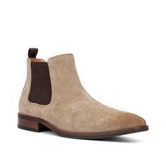 Vintage Foundry-Evans Chelsea Boot Be hooked to the trendy look of the Vintage Foundry Evans Chelsea boot. A suede upper, dual elastic panels, modern square toe, and durable rubber sole make this pull-on boot stylish and cozy. Beige Suede Chelsea Boots For Fall, Casual Chelsea Boots With Suede Lining For Fall, Fall Suede Slip-on Chelsea Boots, Fall Slip-on Suede Chelsea Boots, Taupe Suede Boots For Fall, Taupe Ankle Boots For Fall, Casual Beige Square Toe Boots, Casual Beige Chelsea Boots For Fall, Suede Taupe Ankle Boots