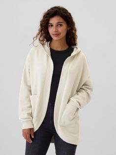 Relaxed Long Open-Front Hoodie | Gap Factory Hoodie Gap, 2024 Fashion, Winter 2024, Front Open, Drop Shoulder, Patch Pocket, Gap, New Arrivals, Pajamas