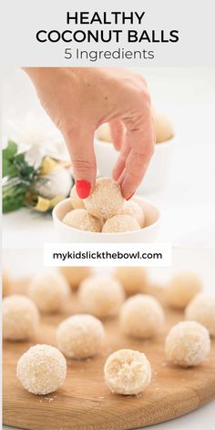 healthy coconut balls are made with 5 ingredients