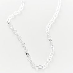 Minimalist White Gold Charm Necklace, Everyday Silver Necklace With Delicate Chain, Dainty Sterling Silver Chain Necklace For Everyday, Simple Silver Delicate Chain Necklace, Minimalist Sterling Silver Link Charm Necklace, Dainty Sterling Silver Chain Necklace, Dainty Silver Chain Necklace For Everyday, Sterling Silver Link Charm Necklace, Silver Oval Link Charm Necklace For Everyday