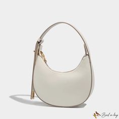 Bird in Bag - Oval shoulder armpit bag summer new cold retro crescent personality fashion semicircle moon bag Trendy White Bag With Round Handle, Trendy White Shoulder Bag With Round Handle, Trendy White Baguette Bag, Armpit Bag, Moon Bag, Bag Summer, Street Trends, Word Wrap, Black Sand