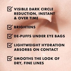 Vegan (Free-of animal derived ingredients)What It Is: A dark circle eye cream that also de-puffs. This formula, featuring Vitamin C and Niacinamide, helps brighten, visibly reduces dark circles-instantly and over time-while it hydrates, and minimizes the look of puffiness. 93% of people said eyes looked brighter, more radiant and refreshed at 4 weeks. Consumer testing on 110 women after 4 weeks of product use. What It Does: Look more revital-eyed with this depuffing eye cream that also targets d Women Makeover, Aging Makeup, Panax Ginseng, Brightening Eye Cream, Reduce Dark Circles, Dark Under Eye, Medium Skin Tone, Dark Circle, Under Eye Bags