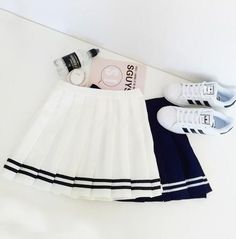 Sailor College Style Uniform Black White Pleated Skirts White Pleated Skirt, Kawaii Shirts, Sailor Stripes, Pleated Tennis Skirt, High Waisted Pleated Skirt, Kawaii Dress, Tennis Skirts, Uniform Fashion, Selling Clothes