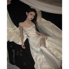 0 Sleeveless Skirt, Fishtail Dress, White French, Material Girl, Feminine Aesthetic, Long Summer Dresses, Satin Silk, 여자 패션, Prom Dresses Long