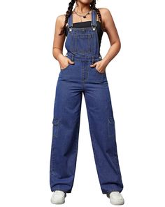 PRICES MAY VARY. Adjustable Buckle Straps: you can adjust them to your comfort fit, Wide leg overalls for women, Casual denim overalls jeans for women. Super Comfort: Made from 100% cotton denim for comfort and breathability, these cargo overalls are washed for a soft feel that resists abrasion. They are loose and comfortable at the leg and thigh, with a straight leg for wearing over boots. Sturdy and Pracital: these wide leg demin overalls come with roomy bibs and traditional cargo styling, inc Baggy Overalls Outfit 90s, Baggy Overalls Outfit, Overalls Outfit 90s, 90s Overalls Outfit, Cute Overall Outfits, Cargo Styling, Cargo Overalls, Baggy Overalls, Overalls Jeans