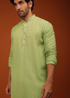 Mens Heavy embroidery Kurta Pyjama Set indian kurta pajama set for men indian wedding wear outfits, Ethenic collection for men, can be customised in any other color Custom made Size available. NOTE: All our items are handmade and specially customized for our beautiful customers. Please expect minor variations in the actual product as compared to the image displayed. We make it exclusively using similar fabrics. Product color may slightly vary due to photographic lighting sources or your monitor settings. Order will not be canceled once placed. Please check our terms & conditions before placing an order. For Express Shipping Please contact me, We will try our best to deliver the product as soon as possible. Dry clean only Pista Green Long Sleeve Kurta, Pista Green Long Sleeve Kurta For Transitional Season, Pista Green Long Sleeve Sherwani With Chikankari Embroidery, Pista Green Sherwani With Chikankari Embroidery For Diwali, Pista Green Straight Kurta With Chikankari Embroidery, Traditional Fit Long Sleeve Kurta For Diwali, Pista Green Bandhgala With Chikankari Embroidery, Pista Green Bandhgala With Chikankari Embroidery For Festivals, Pista Green Bandhgala With Chikankari For Festivals