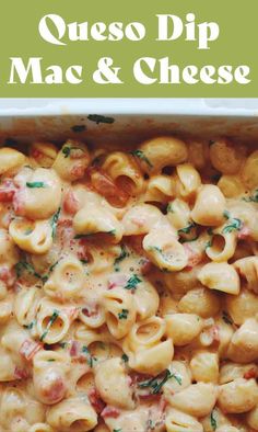 a casserole dish filled with macaroni and cheese