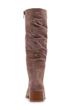 A slouchy shaft adds modern charm to a knee-high boot lofted by a stacked block heel. 1" heel 12" shaft Side zip closure Textile upper and lining/synthetic sole Imported Nordstrom Store, New Shoes, Knee High Boots, Side Zip, Steve Madden, Knee High, Block Heels, Nordstrom, Boots