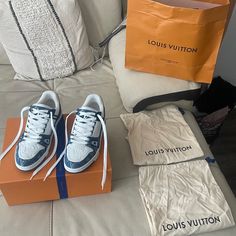 Sneakers Has Only Been Worn Once And Still Look Brand New Louis Vuitton Mens Sneakers, Louis Vuitton Trainer, Louis Vuitton Trainers, Louis Vuitton Shoes Sneakers, Shoes Louis Vuitton, Louis Vuitton Sneakers, Sneakers Multicolor, Tan Guys, Louis Vuitton Men