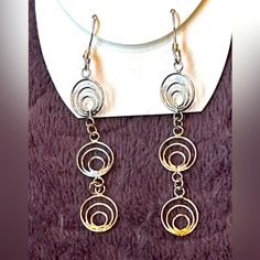 Beautiful Dangling Circles Wire Jewelry Patterns, Easy Diys, Vintage Jewelry Ideas, Ghost Earrings, Snake Earrings, Link Earrings, Jewelry Sterling Silver, Halloween Earrings, Moon Earrings