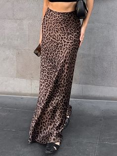 Bodycon Mermaid Leopard Skirts Bottoms LEOPARD-S Pollera Animal Print, Streetwear Skirt, Mermaid Maxi Skirt, Long Skirt Summer, Skirt Y2k, Fuchsia Dress, Summer Streetwear, Asymmetrical Blouse, Leopard Skirt