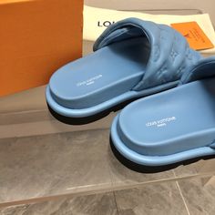 Louis Vuitton Women’s Pool Pillow Flat Comfort Mule Blue For Women LV Pool Pillow, Louis Vuitton Women, Lv Shoes, New Years Sales, Slipper Sandals, Luxury Shoes, Mule, Backpack Bags, Clutch Bag