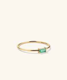 The second best thing after an actual baguette? A baguette ring. Unique Ear Piercings, Stacker Rings, Baguette Ring, Mineral Stone, Second Best, Emerald Gemstone, Open Ring, Bracelets For Men, Baguette