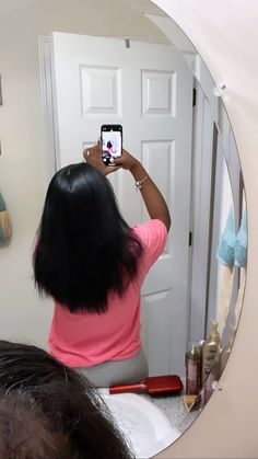 Natural hair black girl  hair care black girl  • natural hair  • black hair   • hair growth  • long hair Natural Hairstyles Straight Hair, Hair Growth Long, Hairstyles Straight Hair, Natural Hair Bun Styles, Pretty Braids, New Hair Do, Black Ponytail Hairstyles, Dyed Hair Inspiration