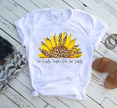 Leopard Sunflower sublimation design - DTG printing - Sublimation design download - Live Simply Laugh Often Love Deeply Sunflower by ImaginaryImprintsCo on Etsy https://www.etsy.com/listing/727161055/leopard-sunflower-sublimation-design-dtg Sunflower Sublimation, Christian Shirts Designs, Svg Ideas, Heaven Quotes, Cute Shirt Designs, Love Deeply, Fall Clothes, Live Simply, Low Sodium