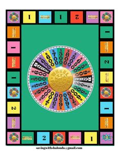 the wheel of fortune is shown with numbers and symbols