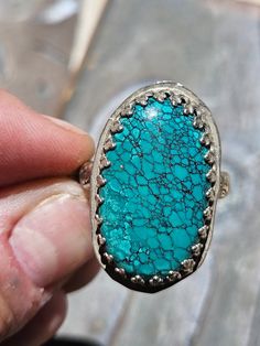 This Monster of Mayham is an incredible Heubi Turquoise ring, with an art deco band. Ring Size 10, solid sterling silver Art Deco Band, Turquoise Statement Ring, Size 10 Rings, Statement Ring, Band Ring, Turquoise Ring, Statement Rings, Art Deco, Ring Size