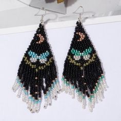 Free With Any Full Price Item Purchased! Just Throw Them In A Bundle Together :) X268 K Mer Bohemian Black Tassel Earrings With Round Beads, Black Bohemian Tassel Earrings With Round Beads, Bohemian Black Tassel Earrings As Gift, Black Beaded Earrings With Round Beads For Summer, Trendy Handmade Black Beaded Earrings, Black Tassel Earrings With Dangling Beads For Festival, Black Beaded Tassel Earrings For Festivals, Black Beaded Bohemian Tassel Earrings, Trendy Black Dangle Beaded Earrings