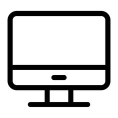 a black and white image of a computer monitor with a keyboard on the bottom right hand corner