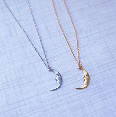 Moon Necklace Moon Face Necklace Dainty Silver Necklace Crescent Moon Charm Necklace for Women Girls Gift Idea Entirely handmade in our studio with love and care Moon charm 17x9mm Back is flat Matte gold or silver plated finish Delicate minimal chain Different lengths available. Finished with a lobster clasp Handmade Gold Charm Necklaces For Best Friend, Handmade Gold Charm Necklace For Best Friend, Everyday Gold Half Moon Necklace, Dainty Gold Half-moon Charm Necklace, Moon Shaped Charm Necklace With Delicate Chain For Gifting, Gold Charm Necklaces With Moon Phase As Gift, Moon-shaped Charm Necklace With Delicate Chain, Moon Shape Charm Necklace With Delicate Chain For Gift, Moon Charm Necklace With Delicate Chain For Gift