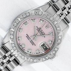 ad eBay - Rolex Datejust 26mm Ladies case. Genuine Rolex Stainless Steel Jubilee Bracelet with Genuine Rolex stainless steel folding clasp. Genuine Rolex Stainless Steel Case with Stainless Steel Rolex Screw Down Crown. Pink Diamond Watch With Diamond Hour Markers, Luxury Pink Diamond Watch With Diamond Hour Markers, Elegant Pink Watches With Date Indicator, Elegant Pink Watch With Date Indicator, Formal Pink Diamond Watch With Diamond Hour Markers, Pink Round Diamond Watch For Formal Occasions, Pink Diamond Watch For Formal Occasions, Pink Diamond Watch With Round Dial For Formal Events, Pink Diamond Watch With Round Dial For Formal Occasions