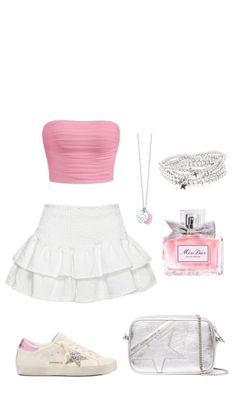 Outfit, pink, outfit inspo, summer outfit, cute outfit, fashion, skirt Summery Outfits, Outfits Verano