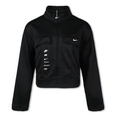 Nike Sportswear Swoosh Women's Jacket Black Jackets Coach Jacket Outfit, Outfits In Black, Black Cargo Jacket, Nike Women Outfits, Black Padded Jacket, Classic Corvette, Jacket Nike, Black Jackets, Female Clothes