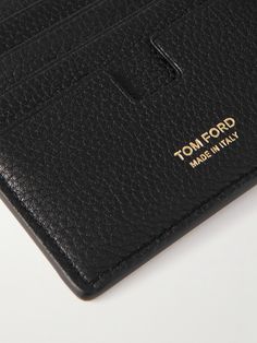 Fine craftsmanship is synonymous with the TOM FORD name and this billfold wallet has been impeccably made in Italy from premium full-grain leather. It's designed in a slim profile and has all the slots and compartments necessary to keep your resources neat and tidy. The supple construction means it will comfortably fit into your pocket, too. Black Toms, Leather Billfold, Ford Logo, Tom Ford Men, Wallet For Men, Billfold Wallet, Black Wallet, Neat And Tidy, Card Holder Leather