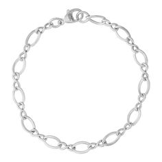 Display all your favorite charms on this timeless chain bracelet from Rembrandt Charms®. Crafted in sterling silver, this look features alternating curb and infinity symbol-shaped links. Polished to a bright shine, this 7.0-inch bracelet secures with a lobster claw clasp. Classic Silver Chain Charm Bracelet, Elegant Silver Charm Bracelet With Cable Chain, Classic White Gold Charm Bracelet With Silver Chain, Classic Sterling Silver Bracelet With Charms, Elegant Sterling Silver Charms Bracelet For Everyday, Classic Silver Chain Link Charm Bracelet, Classic White Gold Oval Link Charm Bracelet, Classic Silver Chain Charm Bracelet With Oval Links, Silver Chain Link Charm Bracelet