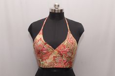 This silk halter top has been handcrafted in India using Silk Clothes It is reversible so you get two tops in one! It wraps around your chest very comfortably and the material is so soft and nice to wear. Featuring a deep plunging v neck and strong back ties which will provide a very good support for the breast and it reveals the back. Free size top **Wholesale enquiries are welcome ** Halter Neck Blouse Design, 70s Halter Top, Halter Tops Outfit, Boho Halter Top, Halter Neck Blouse, Beach Story, Halter Top Pattern, Seasonal Outfits, Indian Tops