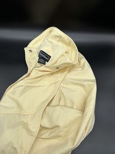 Vintage Yellow Jacket Large Current Seen 1980s Snaps Pockets. This is a pale yellow 1980s jacket. It has two pockets and snap closure. It is made by Current Seen and is a size large. It has some brownish stains and one small area with small holes. Please see the pictures for the full description. 1980s Jacket, Yellow Jacket, Light Spring, Pale Yellow, Vintage Yellow, Snap Closure, Jackets & Coats, Adult Outfits, Yellow