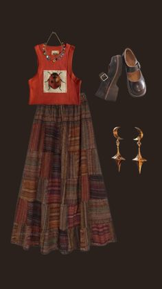 Bug Costume Ideas, Bug Aesthetic Outfit, Bug Core Outfits, Celestial Aesthetic Outfit, Bug Inspired Outfits, Mrs Frizzle Aesthetic, Modern Hippie Outfits, Bug Outfit, Whimsical Clothes