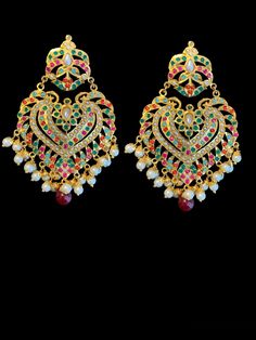 earrings tika made using shell pearls, glass polki 22ct gold plating Festive Jeweled Chandbali Pearl Earrings, Festive Temple Jewelry Pearl Earrings With Stone Work, Gold Jeweled Chandbali Pearl Earrings, Diwali Temple Jewelry Pearl Earrings With Stone Work, Festive Jeweled Bollywood Chandbalis, Jeweled Pearl Earrings For Festivals, Jeweled Pearl Earrings For Festive Occasions, Festive Chandbali Jeweled Bridal Earrings, Diwali Temple Jewelry Tikka With Jeweled Detail