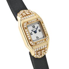 The Cartier Panthere Art Deco Mini 18K Yellow Gold Women's Diamond Watch 20mm ~1.15ct is a timeless classic. This Luxurious Cartier watch is pre-owned, in excellent condition, and comes in an original box with a full warranty from ItsHot.com. Whether you're looking for a classic timepiece or a luxurious statement piece, the  Cartier Panthere Art Deco Mini 18K Yellow Gold Women's Diamond Watch 20mm ~1.15ct is the perfect choice. Each watch can be additionally customized with diamonds (please cont Classic Cartier Jewelry With Pave Setting, Timeless Evening Watches With Single Cut Diamonds, Luxury Brilliant-cut Diamond Watch For Evening, Timeless Diamond Watch With Brilliant Cut, Timeless Diamond Evening Watches, Timeless Evening Diamond Watch, Timeless Evening Jewelry And Watches With Diamond Accents, Classic Yellow Gold Jewelry For Evening, Luxury Diamond Jewelry And Watches With Diamond Accents