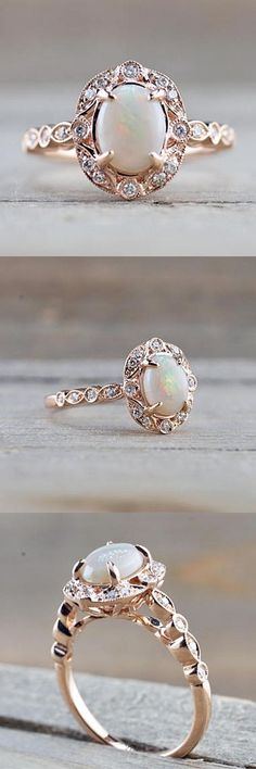 Celebrate an era of glamour and sophistication: This ring draws inspiration from jewelry in the 1920s and 1930s, characterized by geometric patterns and abstract designs using diamonds and gems in contrasting colors.  #jewelry #rings #fashion #weddings #gifts Weddings Gifts, Rose Gold Diamond Ring Engagement, Pearl Engagement Ring, Bohemian Vibes, Pearl And Diamond Ring, Fire Opal Ring, Beaded Jewellery, Rings Fashion, Abstract Designs