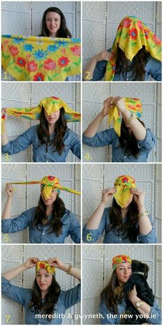 Tying a scarf Tie A Turban, Mode Turban, Peinados Fáciles Para Cabello Corto, Turban Style, Hair Wraps