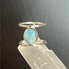 925 Silver Larimar Ring Size: 7 Silver Smithing Jewelry, Silver Smithing, Larimar Ring, Larimar Rings, Funky Jewelry, 7 Rings, Ring Color, Womens Jewelry Rings, Turquoise Ring