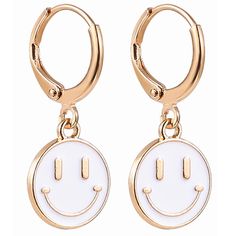 Preppy Gold Jewelry, Heart Lightning, Collage Items, Smiley Face Earrings, Birthday Ceremony, Earrings Y2k, Y2k Earrings