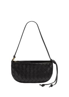 "Find BOTTEGA VENETA Gemelli Double Pouch Shoulder Bag on Editorialist. Bottega Veneta \"Gemelli\" double pouch shoulder bag in intrecciato leather Shoulder strap with knot leather strap Zip top closure Interior, two card slots Approx. 5.1\"H x 9.6\"W x 0.8\"D Made in Italy" Evening Pouch Shoulder Bag With Intrecciato Weave, Evening Woven Leather Bucket Shoulder Bag, Elegant Black Intrecciato Weave Shoulder Bag, Elegant Evening Baguette Bag With Textured Leather, Formal Clutch With Woven Leather, Formal Black Bag With Woven Leather, Formal Black Woven Leather Bag, Black Woven Leather Clutch Bag, Evening Woven Leather Shoulder Bag