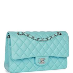 Card Measurements, Chanel Box, Love Letter, Tiffany Blue, Fendi Bags, Flap Bag, Blue Bags, Lambskin Leather, Half Moon