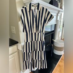 Brand New! Super Cute On Striped Short Sleeve Daytime Dress, Striped Short Sleeve Dress For Daytime, White Striped Dress, Striped Dress, Navy And White, Super Cute, Colorful Dresses, Navy, Womens Dresses