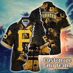 Customized MLB Pittsburgh Pirates Hawaiian Shirt Champion Chic Couture For Fans  It’s the perfect combination of Hawaiian style and MLB fandom. These unique MLB Hawaiian shirts are a must-have for football enthusiasts. Show your team spirit in a fun and tropical way by the beauty of Hawaii. Made from high-quality materials, they provide comfort and breathability, keeping you cool during game days or outdoor activities. Stand out from the crowd and show your love for both football and tropic Fall Out Boy Poster, Cali Sunset, Pittsburgh Pirates Logo, Pink Hawaiian Shirt, Black Hawaiian Shirt, Hawaiian Shirt Women, Vintage Hawaiian Shirts, Hawaiian Outfit, Tropical Shirts