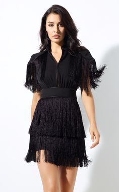 Luxury Formal Dress With Fringe, Luxury Gala Dresses With Fringe, Cute Snowball Dresses Fringe, Fringe Dress 2022, Short Sleeve Fringe Dress, Dresses Fringe And Glitter, Luxury Fringe Formal Dress, Fringe Dress Formal Western, Black Fringe Dress Party