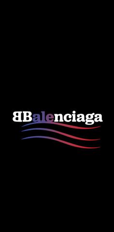 the logo for balenocaga is shown in red, white and blue on a black background